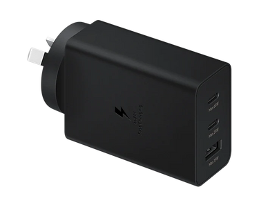 Samsung 65W Trio Adapter 2x USB-C + 1x USB-A Portable Fast Charger Black